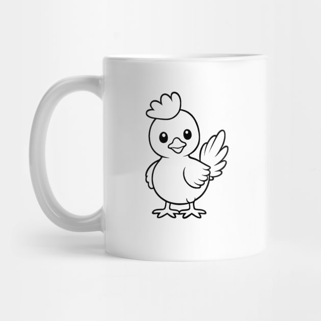 Cute Baby Chicken Animal Outline by Zenflow